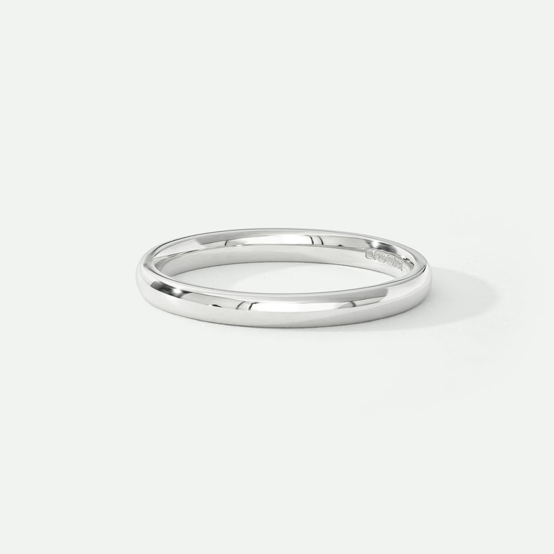 Amory | 18ct White Gold 2mm Heavy Court Wedding Ring