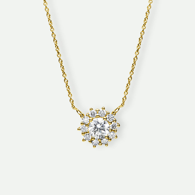 Anya | 9ct Yellow Gold 0.36ct tw Lab Grown Diamond Cluster Pendant