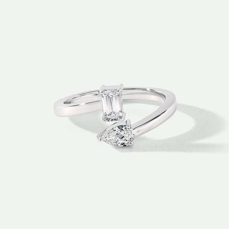 Aria | 9ct White Gold 0.55ct tw Lab Grown Diamond Toi et Moi Ring