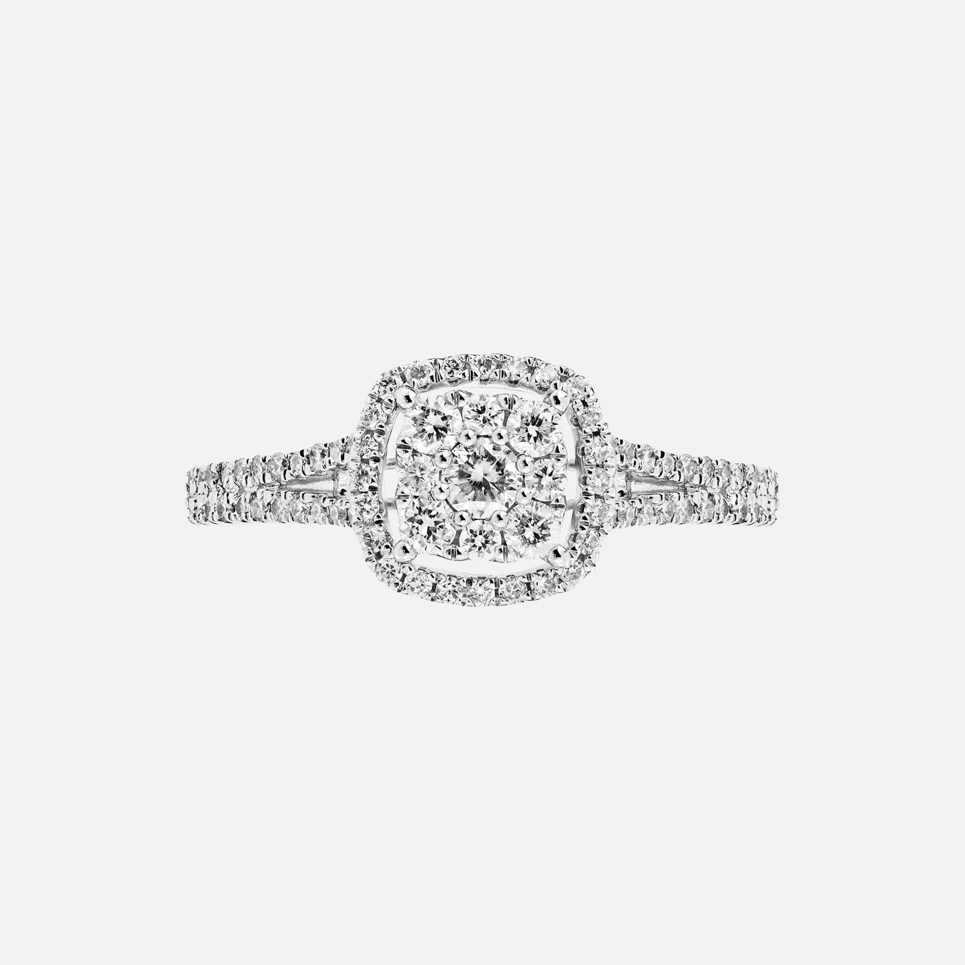 Gemma | 9ct White Gold 0.52ct tw Lab Grown Diamond Cluster Halo Ring
