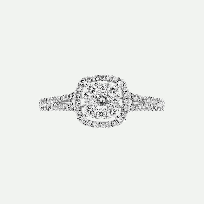 Gemma | 9ct White Gold 0.52ct tw Lab Grown Diamond Cluster Halo Ring