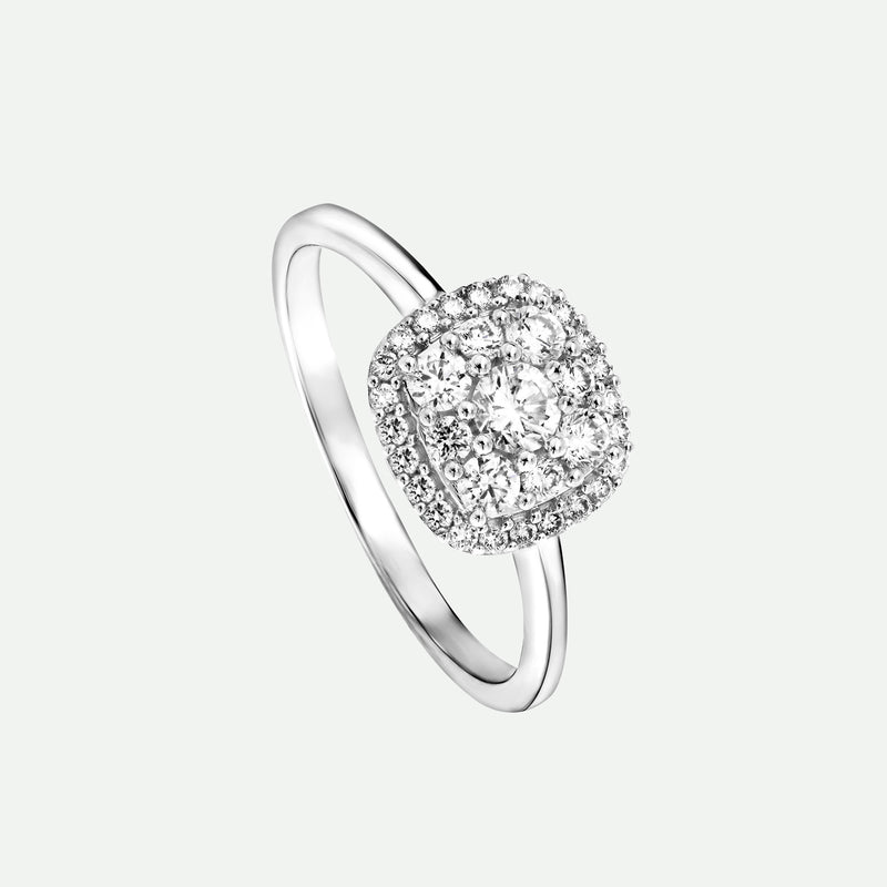 Helen | 9ct White Gold 0.50ct tw Lab Grown Diamond Cluster Engagement Ring