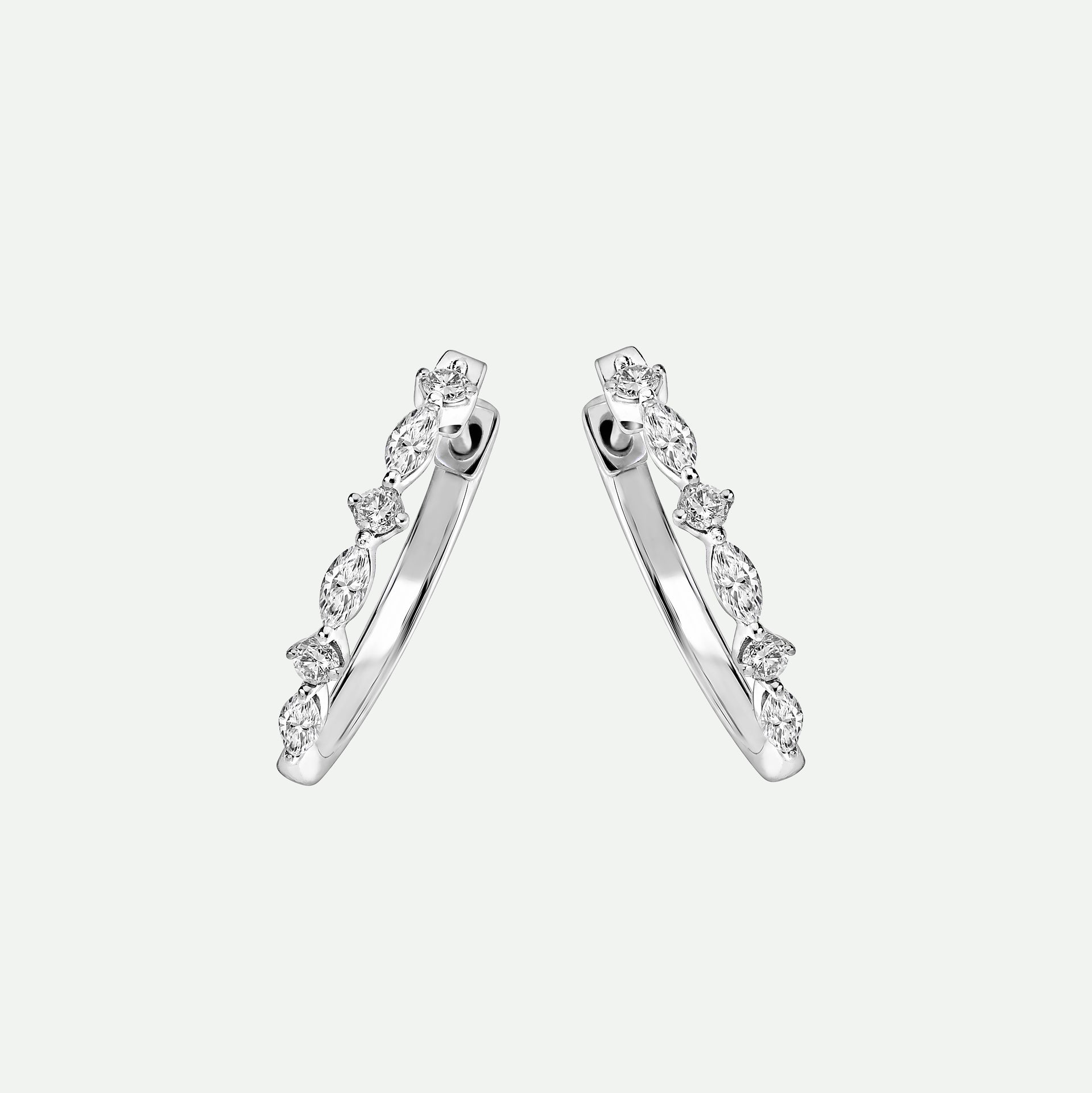 Rose | 9ct White Gold 0.60ct tw Mixed Cut Lab Grown Diamond Hoop Earrings