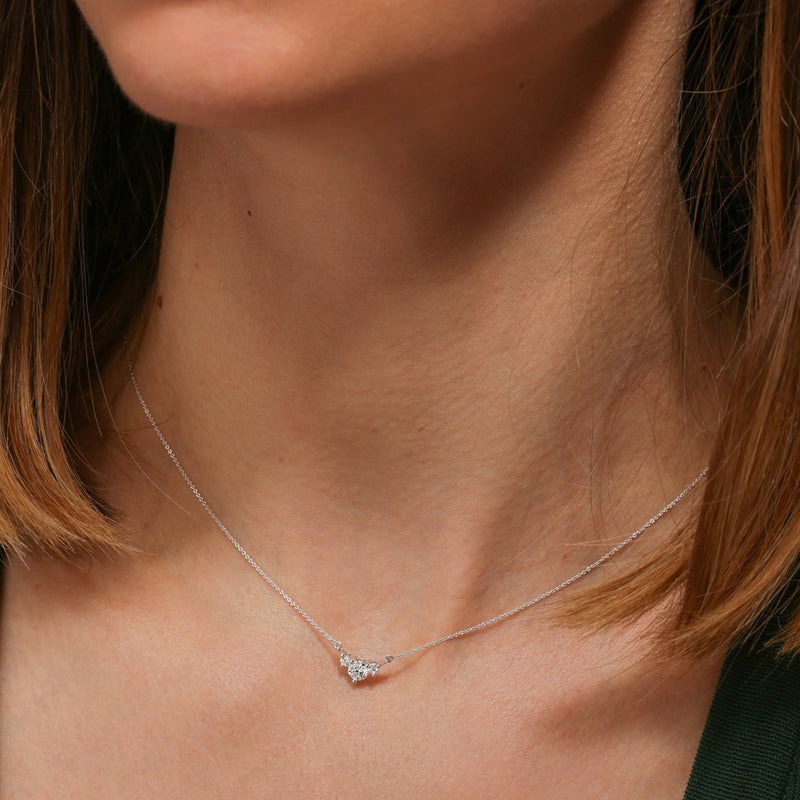 Isla | 9ct White Gold 0.33ct tw Lab Grown Diamond Three Stone Necklace