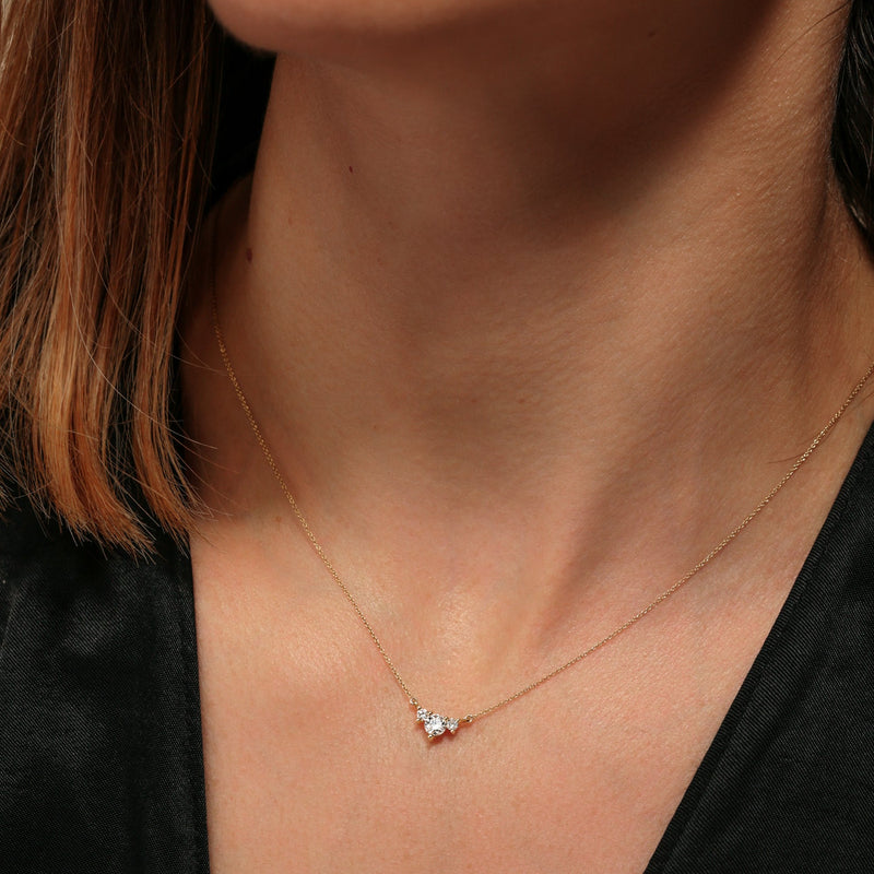 Isla | 9ct Yellow Gold 0.33ct tw Lab Grown Diamond Three Stone Necklace