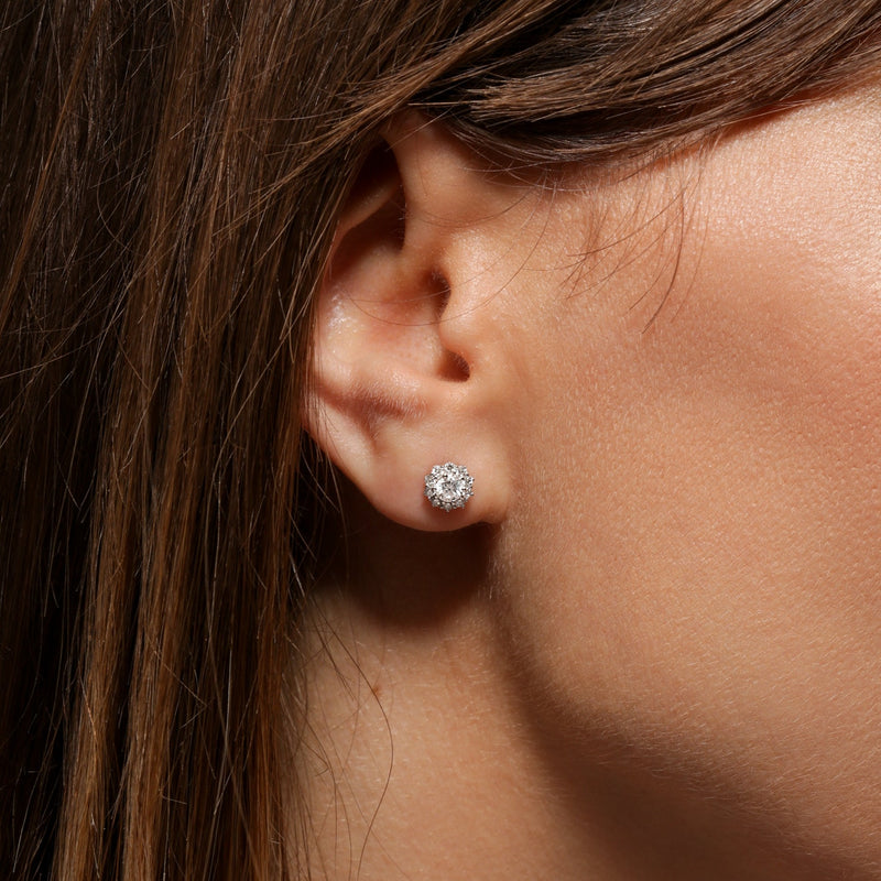 Hazel | 9ct White Gold 0.57ct tw Lab Grown Diamond Cluster Stud Earrings