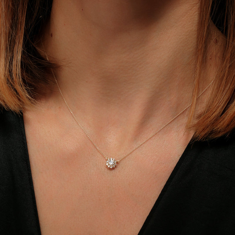 Anya | 9ct Yellow Gold 0.36ct tw Lab Grown Diamond Cluster Pendant