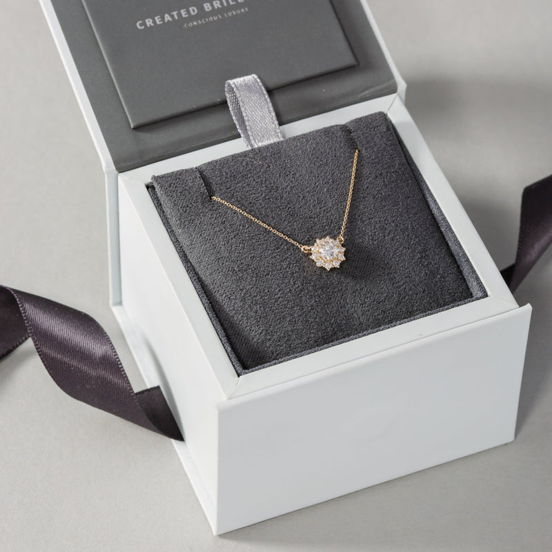 Anya | 9ct Yellow Gold 0.36ct tw Lab Grown Diamond Cluster Pendant