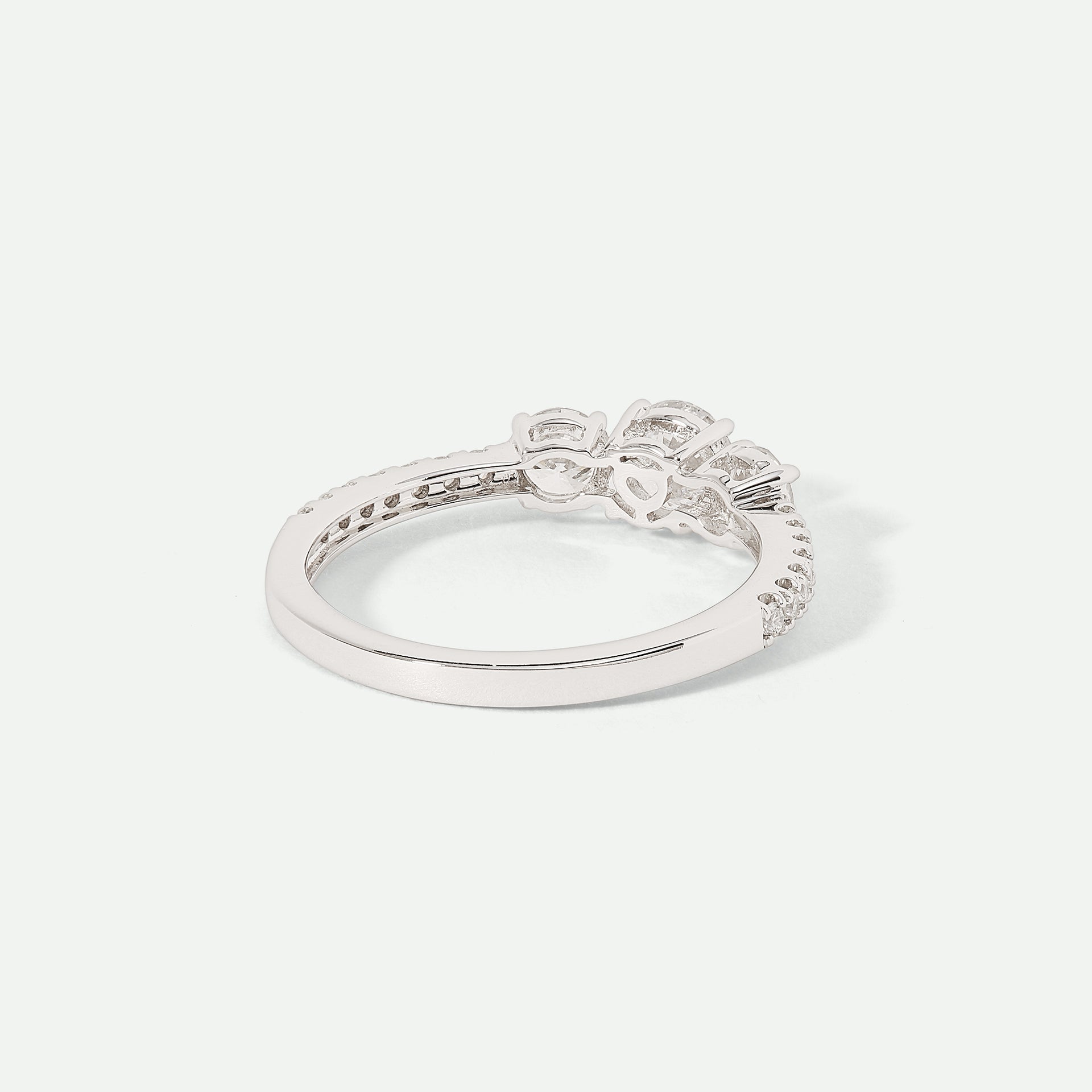 Ella | 9ct White Gold 1.06ct tw Lab Grown Diamond Three Stone Ring