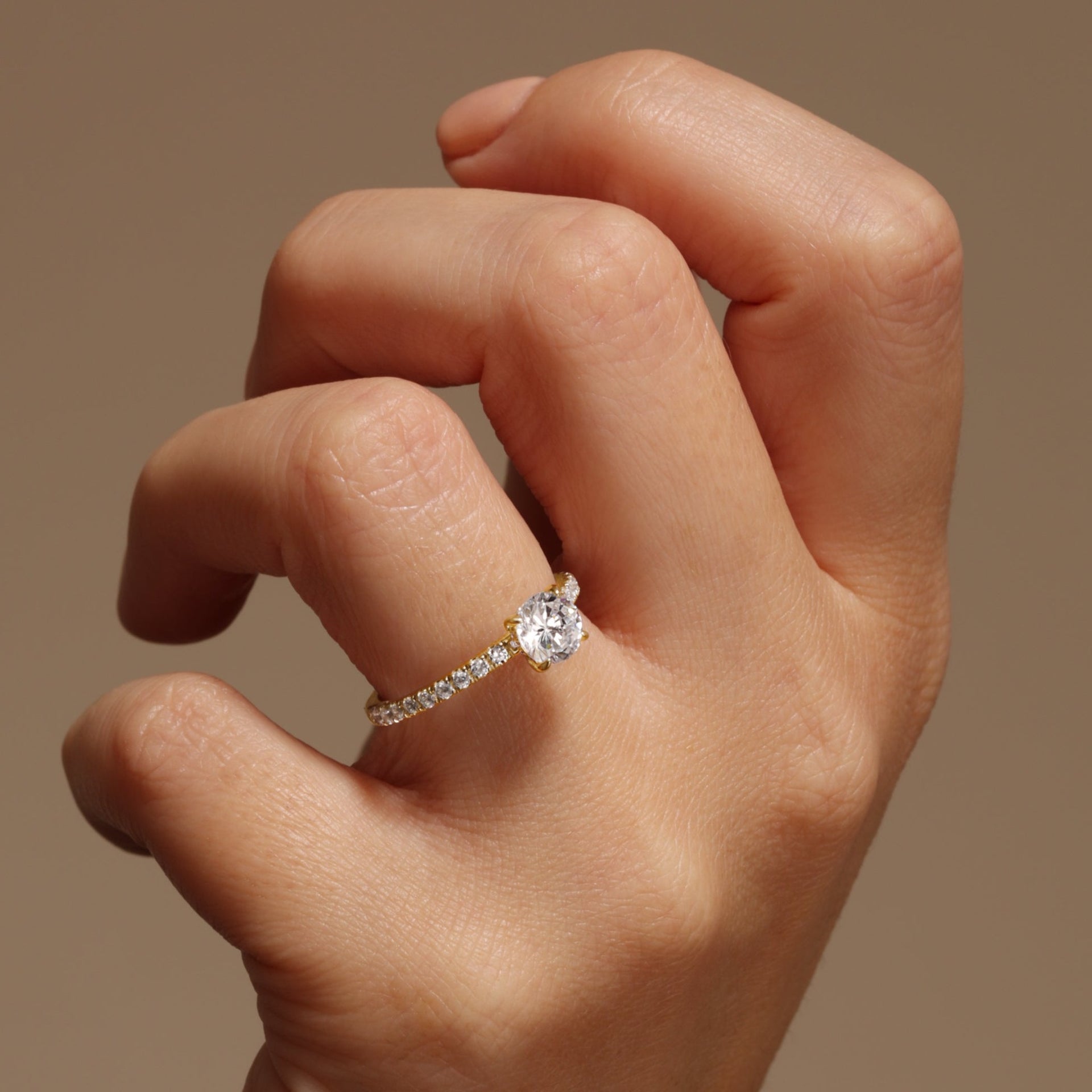 Isabelle | 18ct Yellow Gold 1ct tw Hidden Halo Lab Grown Diamond Ring