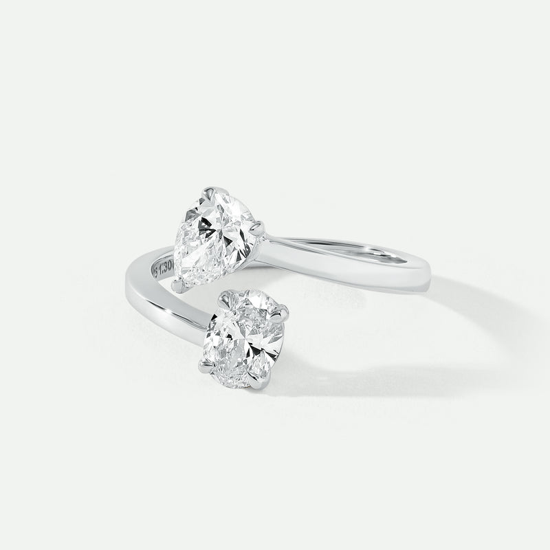 Giselle | 9ct White Gold 1.30ct tw Lab Grown Diamond Toi et Moi Ring