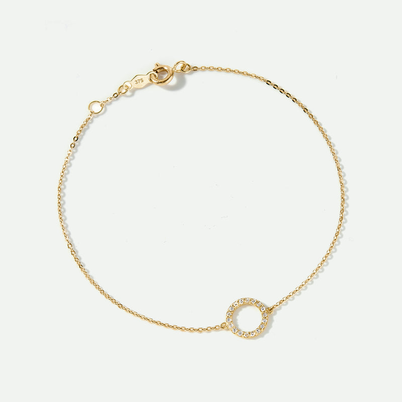 9ct Gold Lab Grown Diamond Circle Bracelet