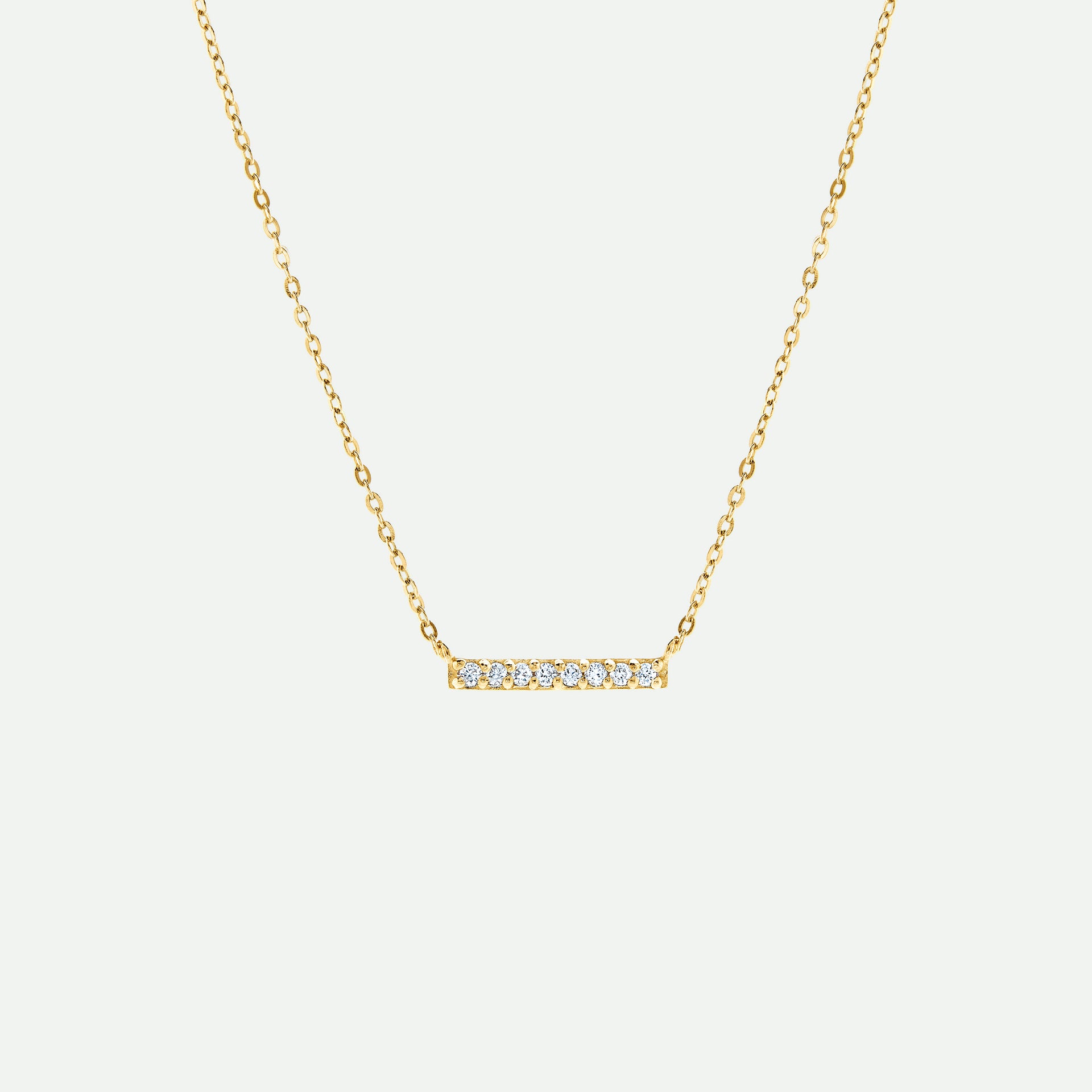 9ct Gold Lab Grown Diamond Bar Necklace
