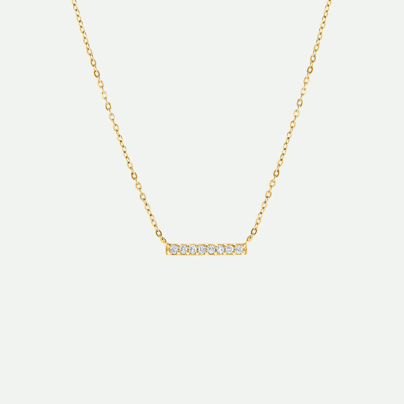 9ct Gold Lab Grown Diamond Bar Necklace