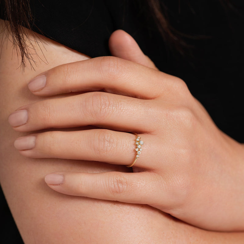 9ct Gold Lab Grown Diamond Bubble Ring