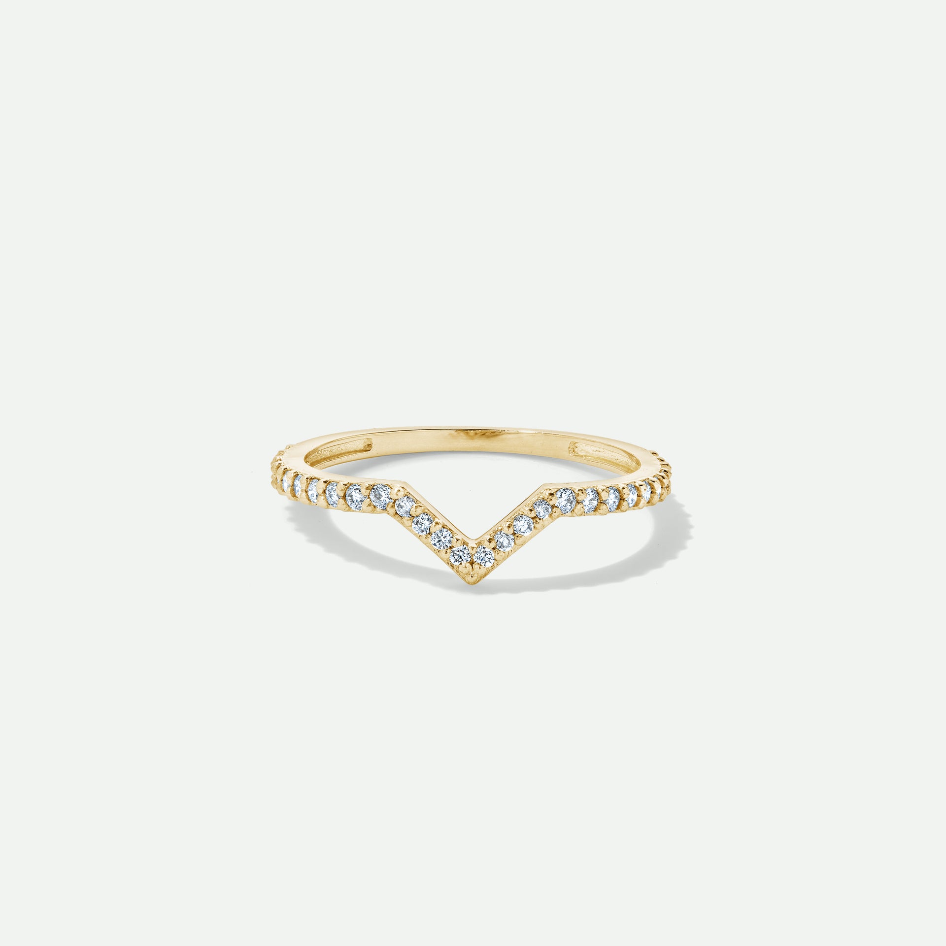 9ct Gold Lab Grown Diamond Wishbone Stacking Ring