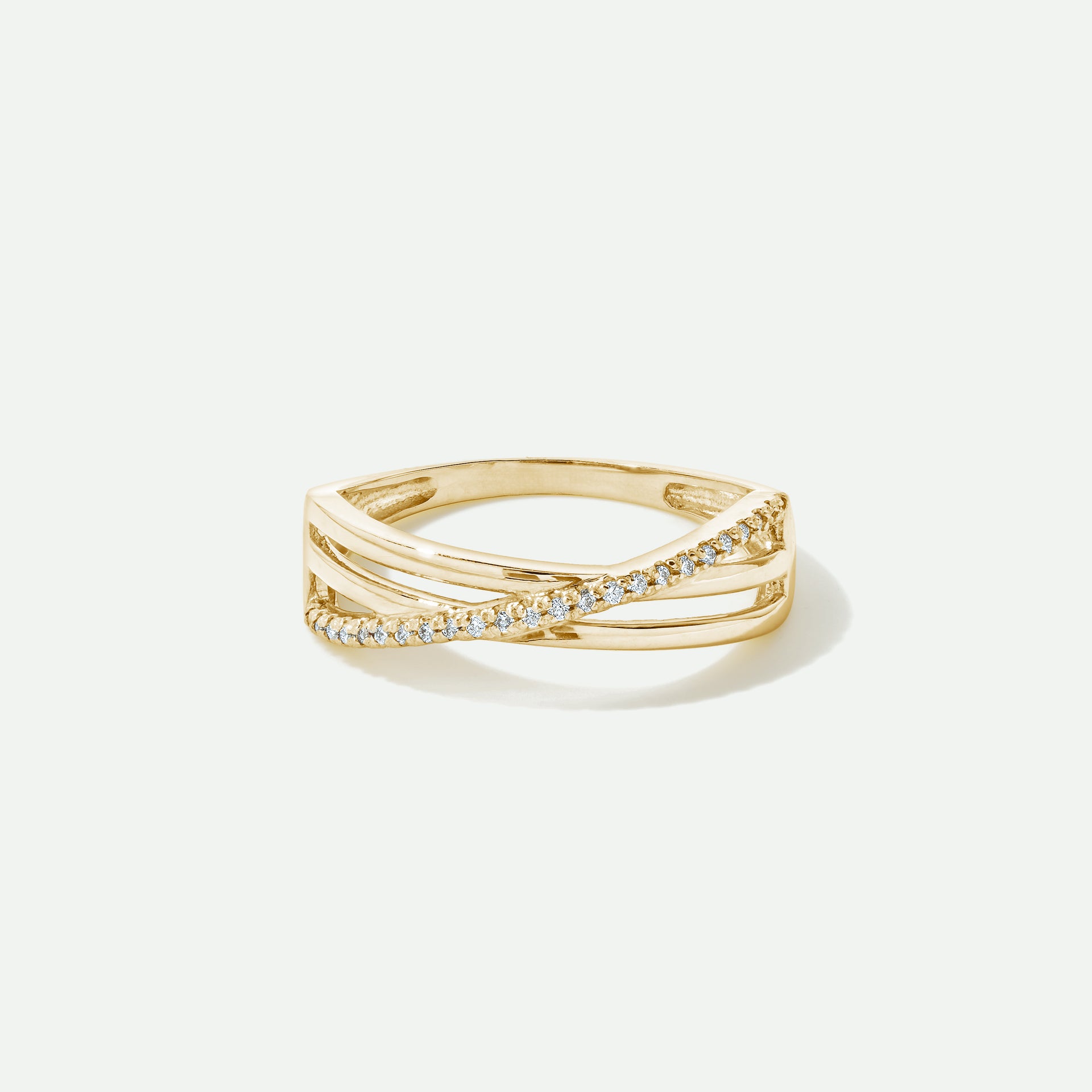 9ct Gold lab Grown Diamond Crossover Ring