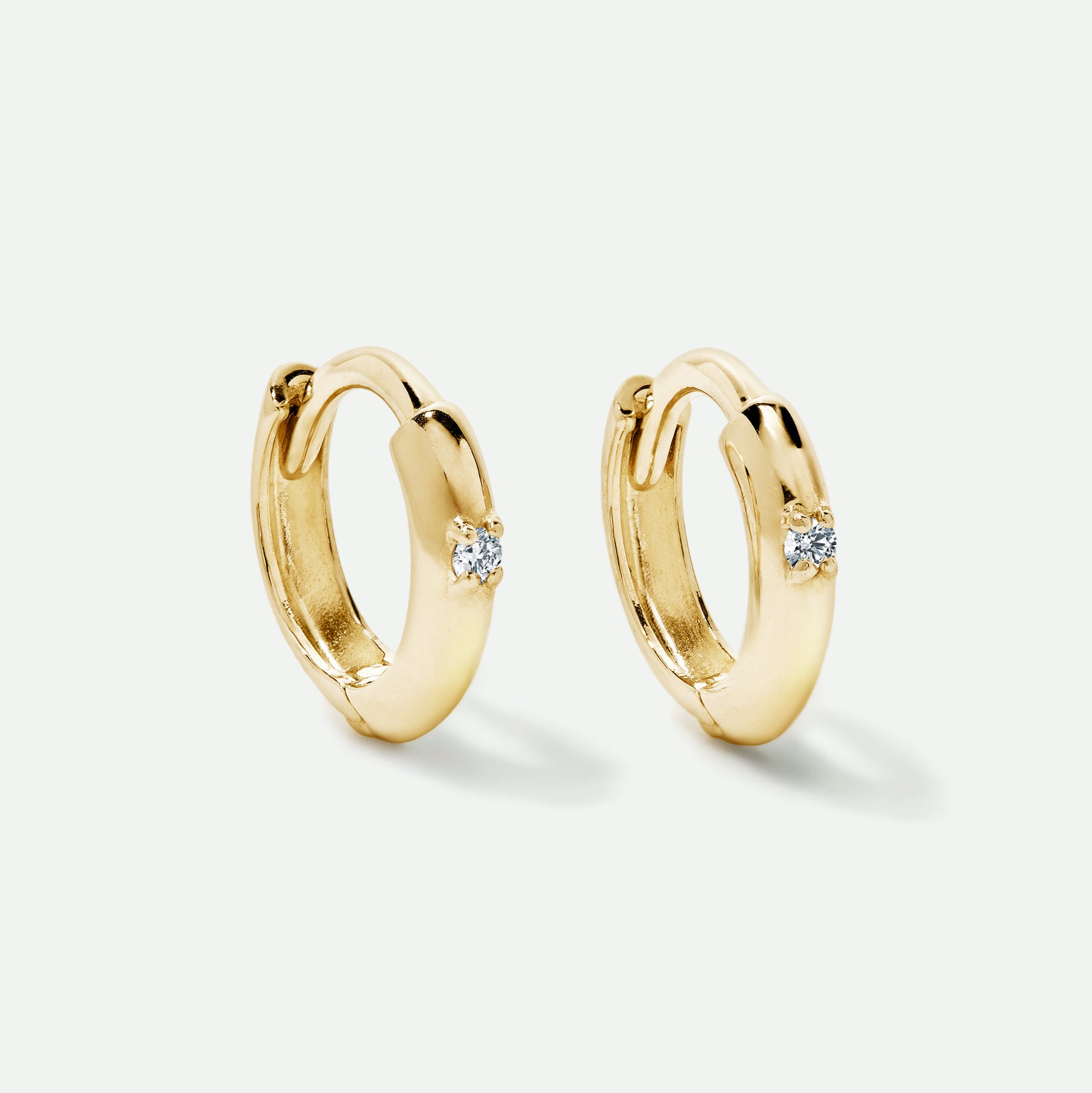 9ct Gold Lab Grown Diamond Huggie Hoop Earrings