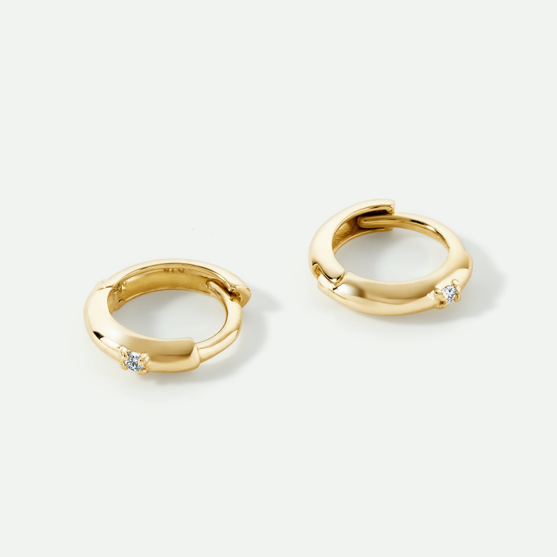 9ct Gold Lab Grown Diamond Huggie Hoop Earrings