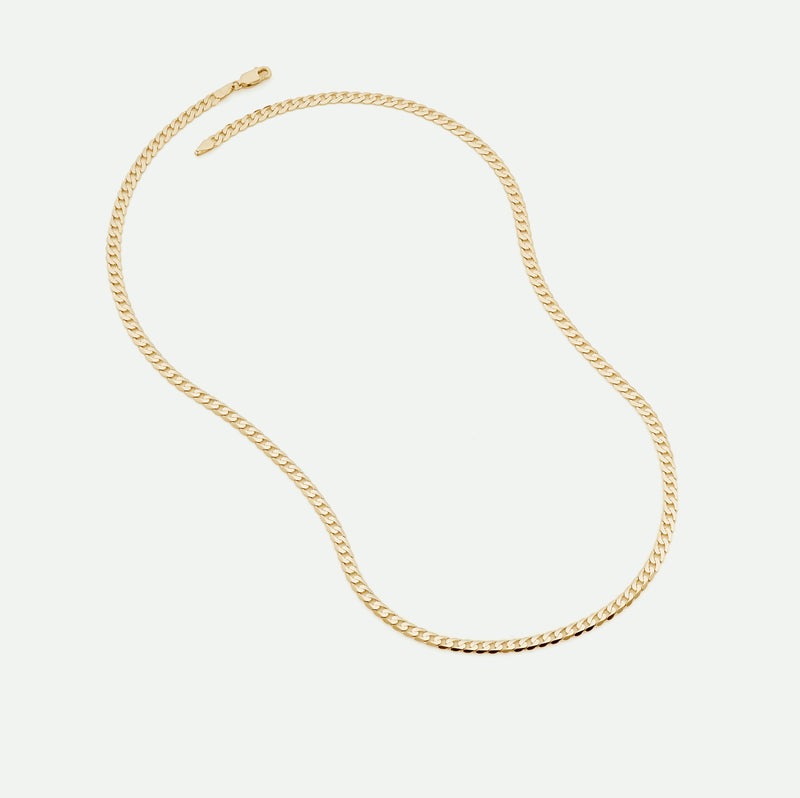 9ct Yellow Gold Solid Curb Chain Necklace (3.75mm) 20 inch