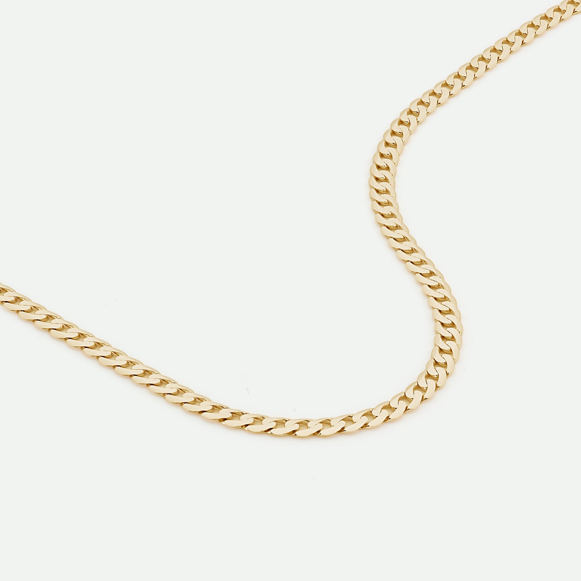 9ct Yellow Gold Solid Curb Chain Necklace (3.75mm) 20 inch
