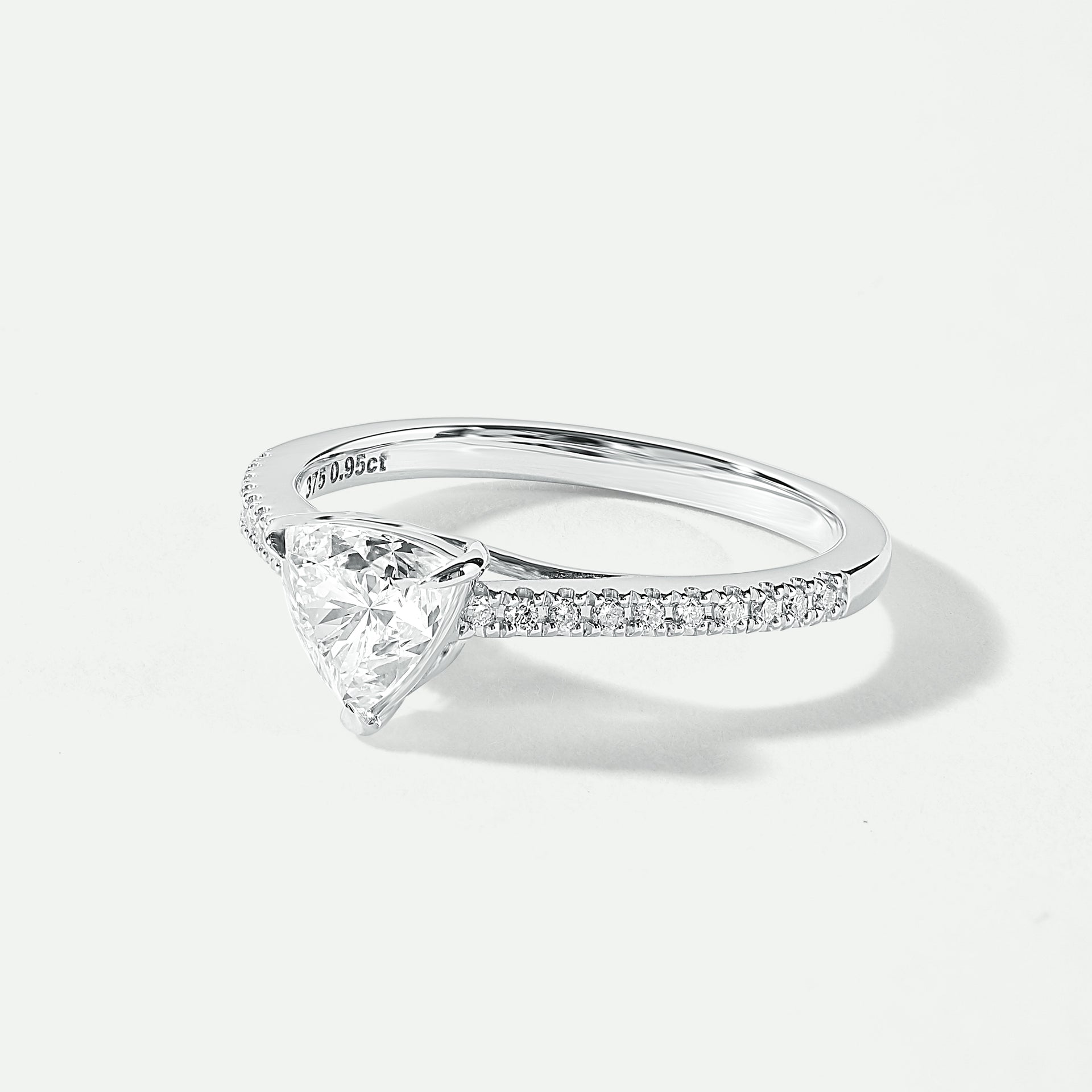 Bella | 9ct White Gold 0.95ct tw Trillion Cut Lab Grown Diamond Ring