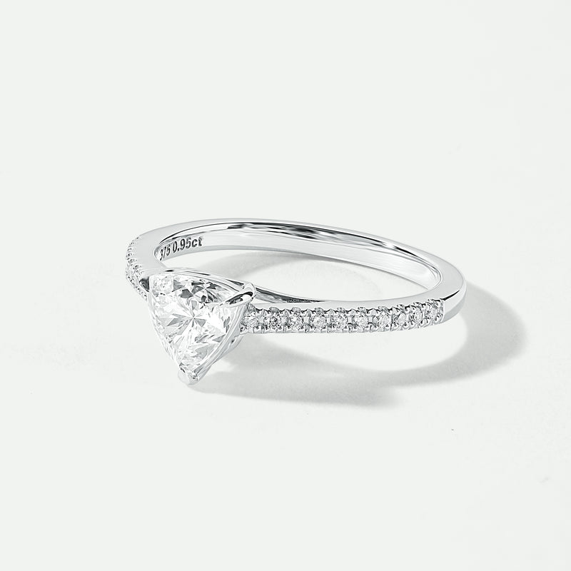 Bella | 9ct White Gold 0.95ct tw Trillion Cut Lab Grown Diamond Ring