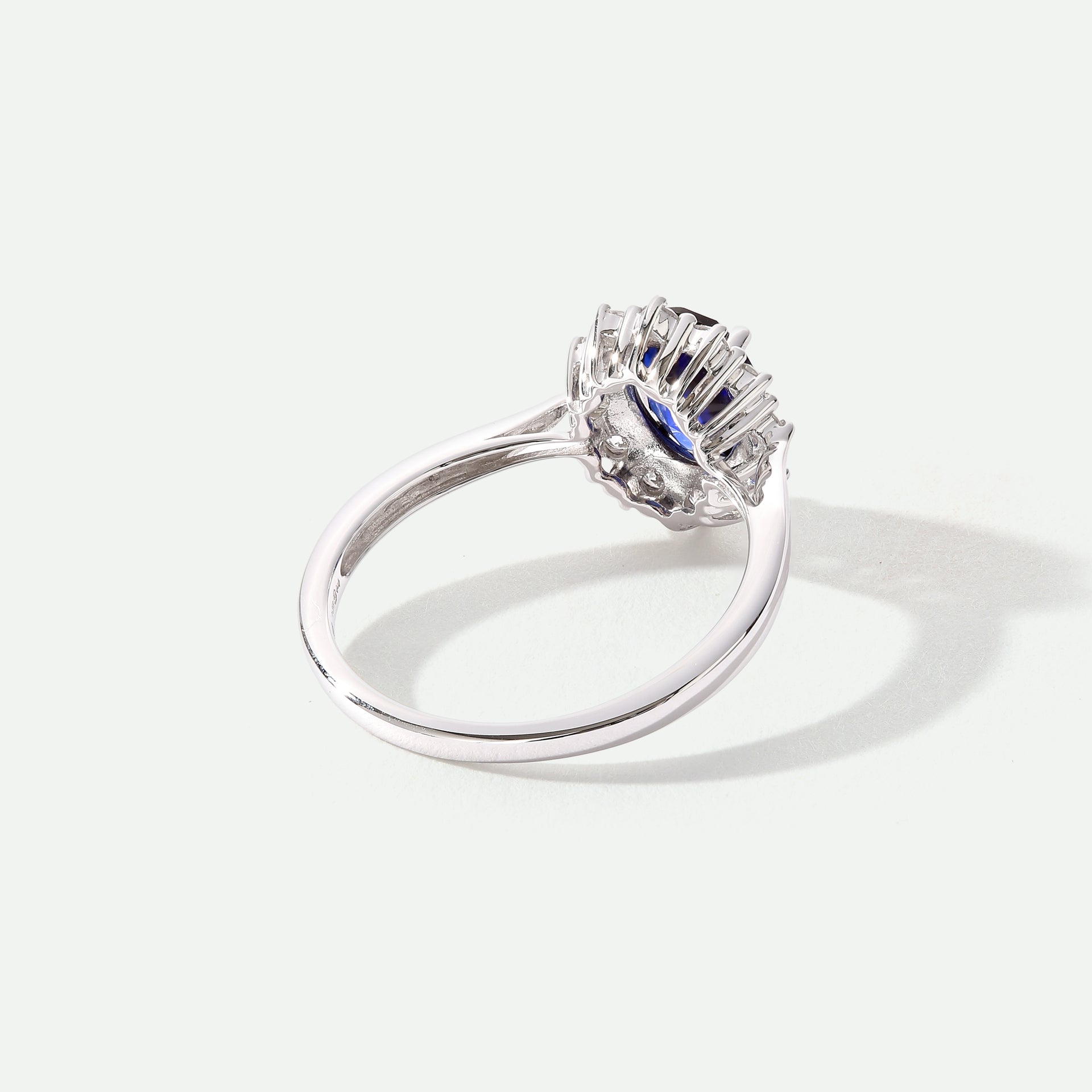 Cate | 9ct White Gold 0.25ct tw Lab Grown Diamond and Created Sapphire Ring
