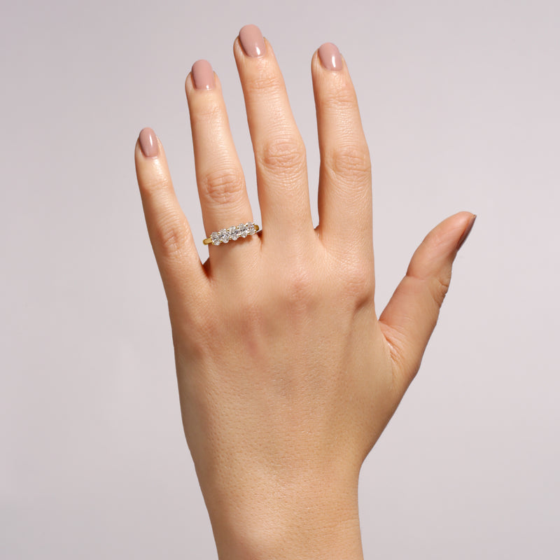 Chiara | 9ct Yellow Gold 1ct tw Lab Grown Diamond Five Stone Engagement Ring