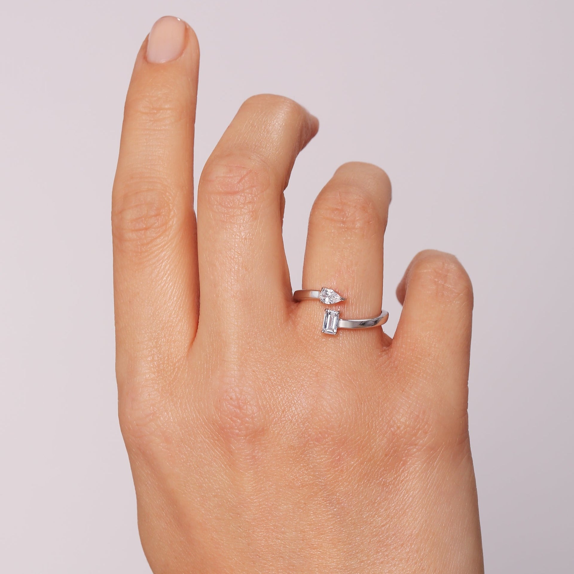 Aria | 9ct White Gold 0.55ct tw Lab Grown Diamond Toi et Moi Ring