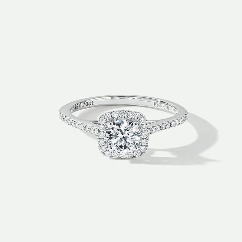 Cynthia | 9ct White Gold 0.70ct tw Lab Grown Diamond Halo Ring