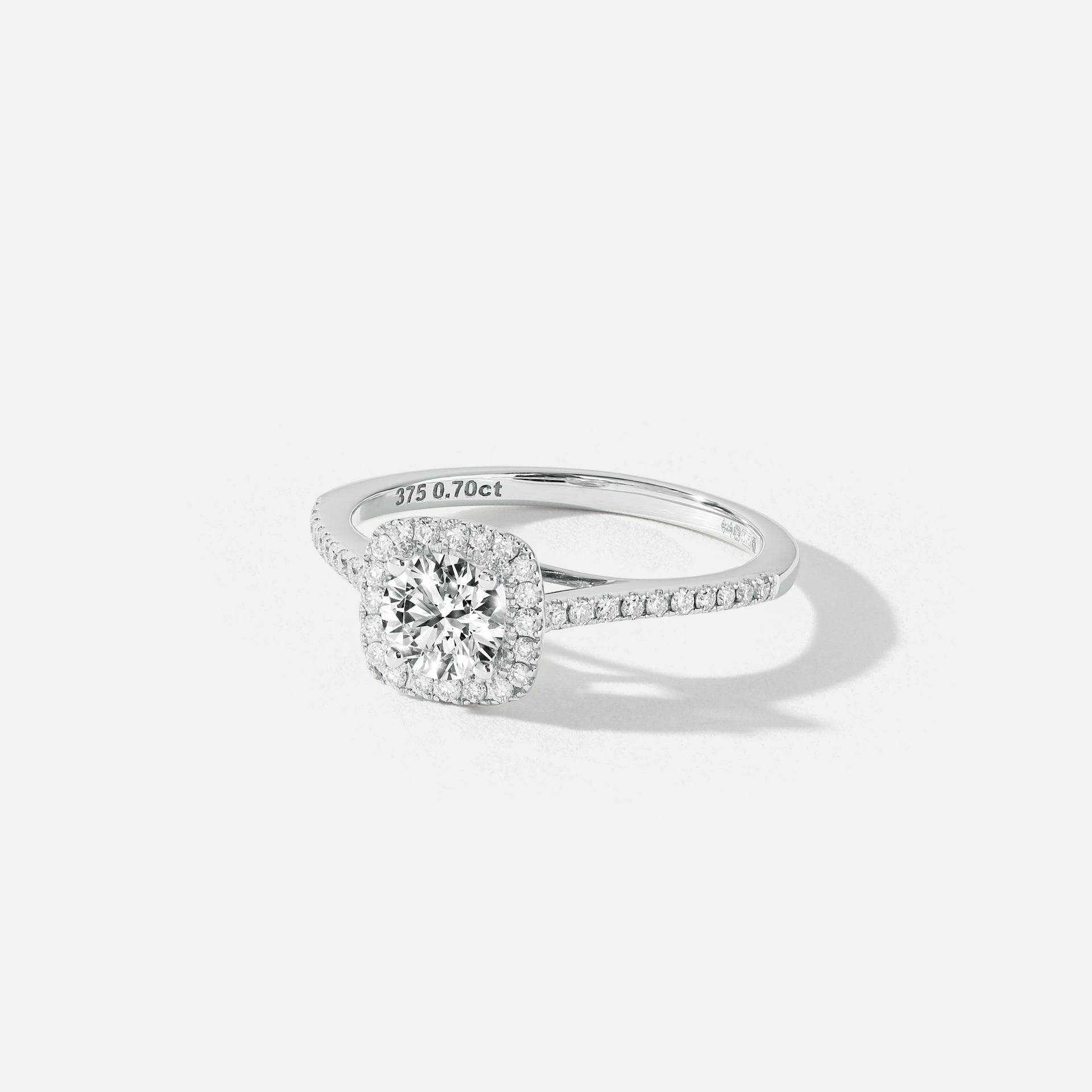 Cynthia | 9ct White Gold 0.70ct tw Lab Grown Diamond Halo Ring