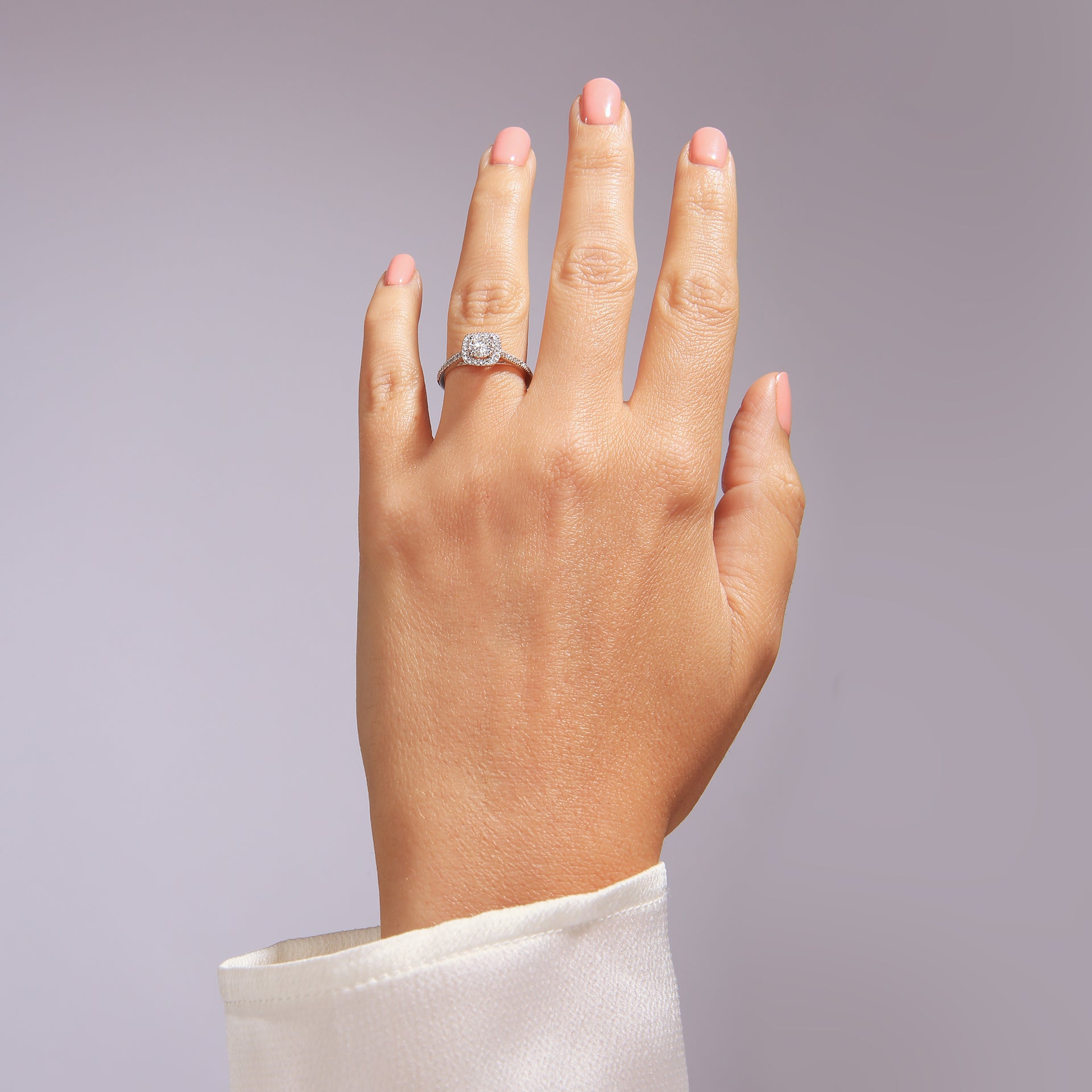 Cynthia | 9ct White Gold 0.70ct tw Lab Grown Diamond Halo Ring