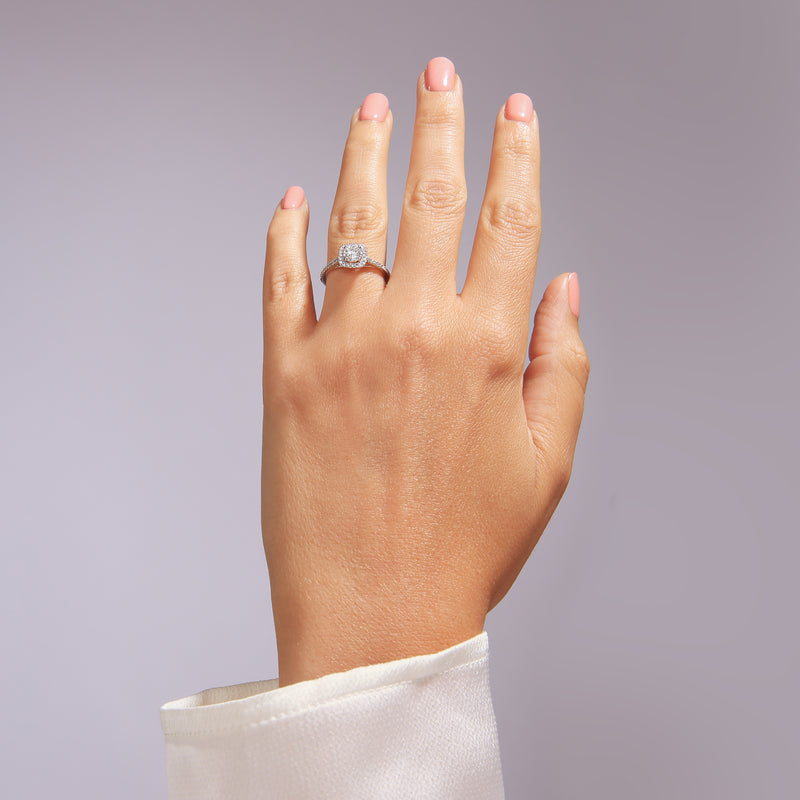 Cynthia | 9ct White Gold 0.70ct tw Lab Grown Diamond Halo Ring