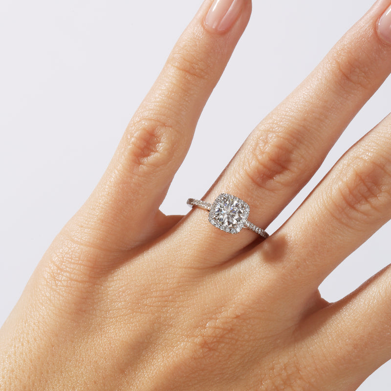 Cynthia | 18ct White Gold 1.20ct tw Lab Grown Diamond Halo Ring