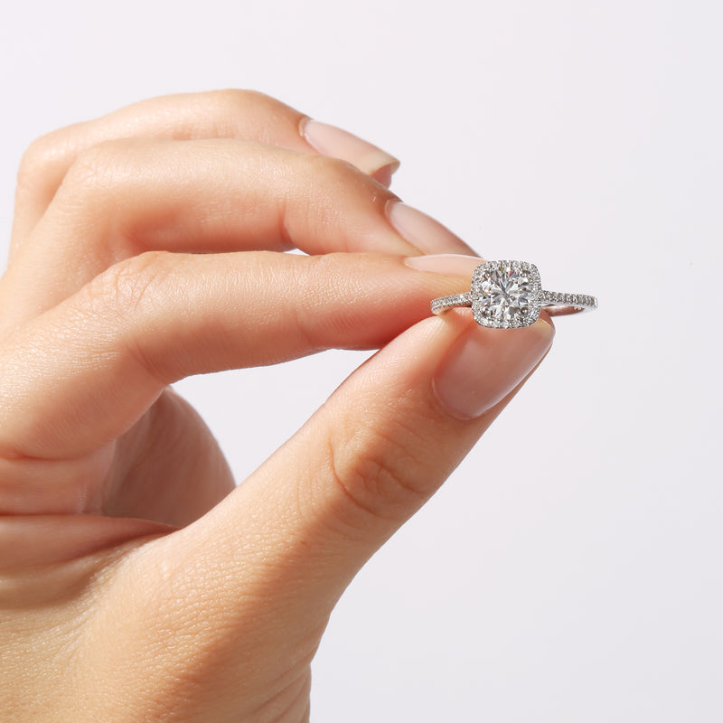 Cynthia | 18ct White Gold 1.20ct tw Lab Grown Diamond Halo Ring
