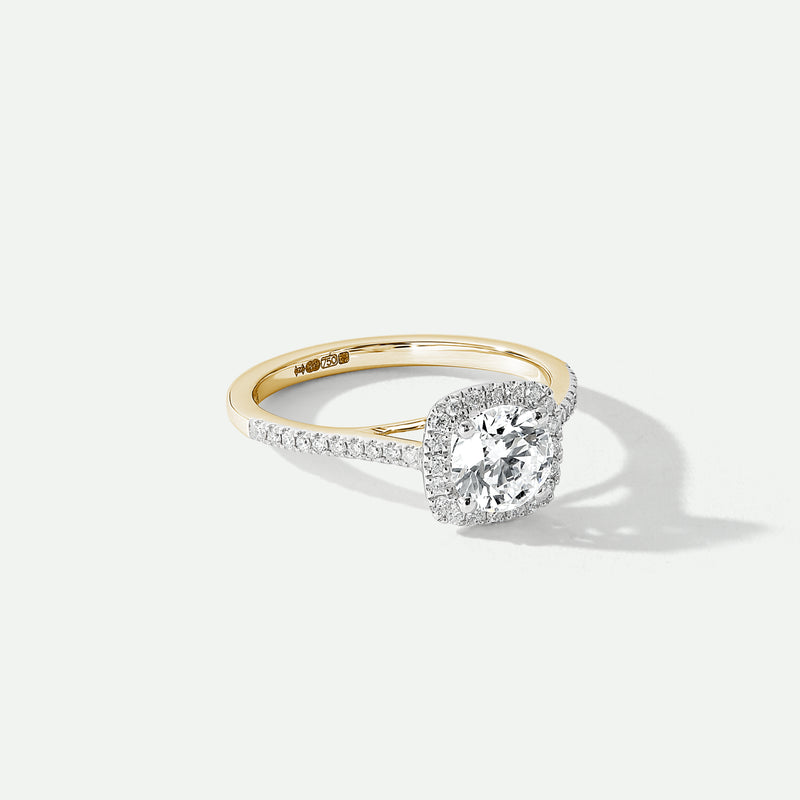 Cynthia | 18ct Yellow Gold 1.20ct tw Lab Grown Diamond Halo Ring