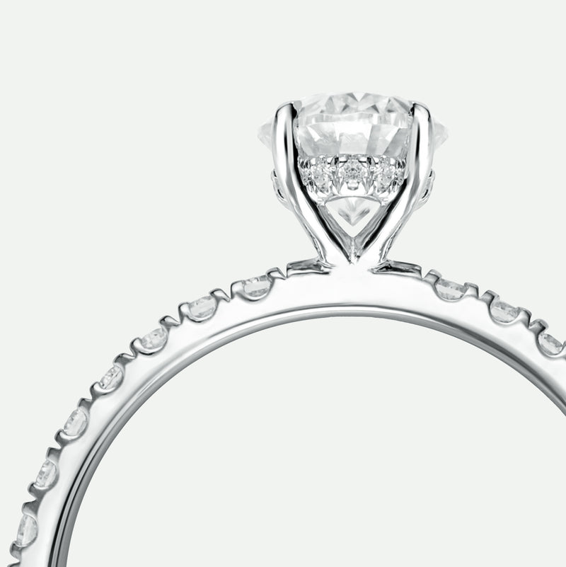 Naomi | 18ct White Gold 1ct tw Oval Cut Hidden Halo Lab Grown Diamond Ring
