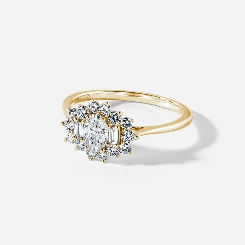 Daisy | 9ct Yellow Gold 0.75ct tw Lab Grown Diamond Cluster Ring