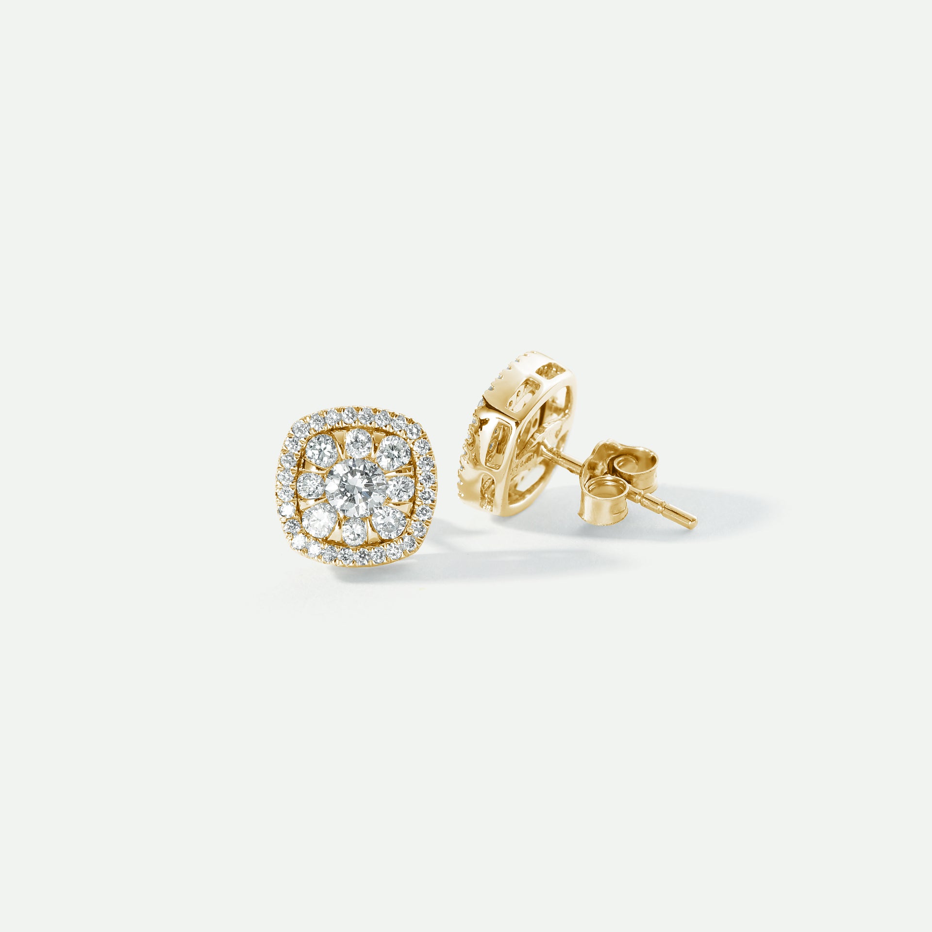 Doris | 9ct Yellow Gold 0.89ct tw Lab Grown Diamond Cluster Stud Earrings