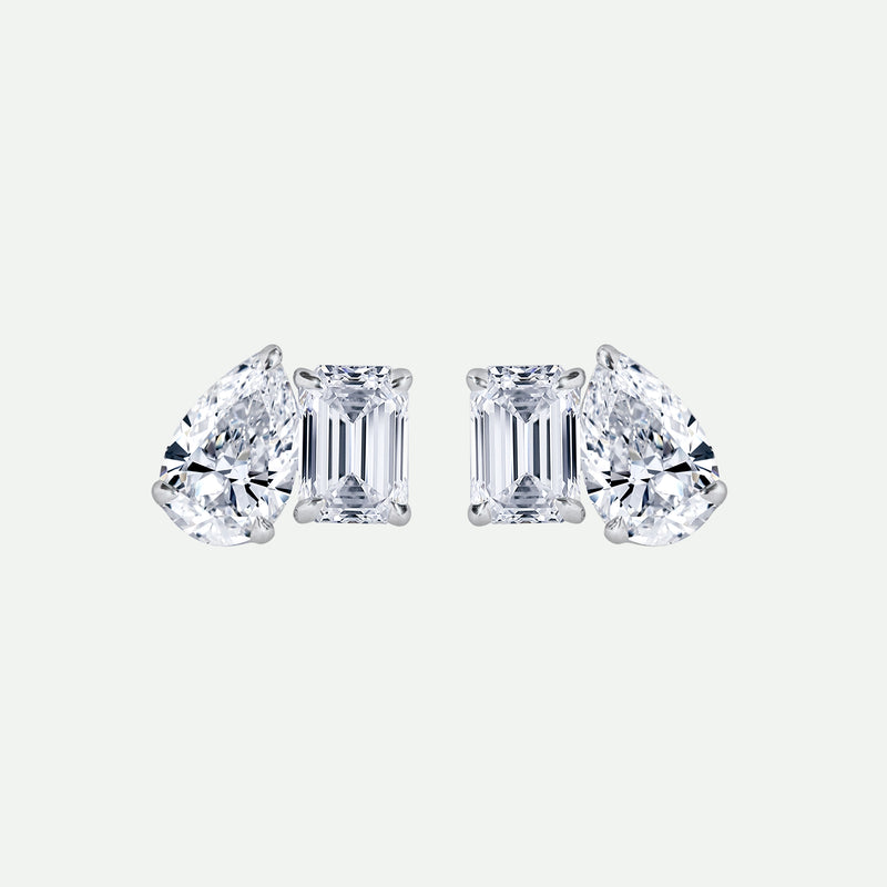 Elise Earring | 9ct White Gold 0.80ct tw Lab Grown Diamond Toi Et Moi Stud Earrings