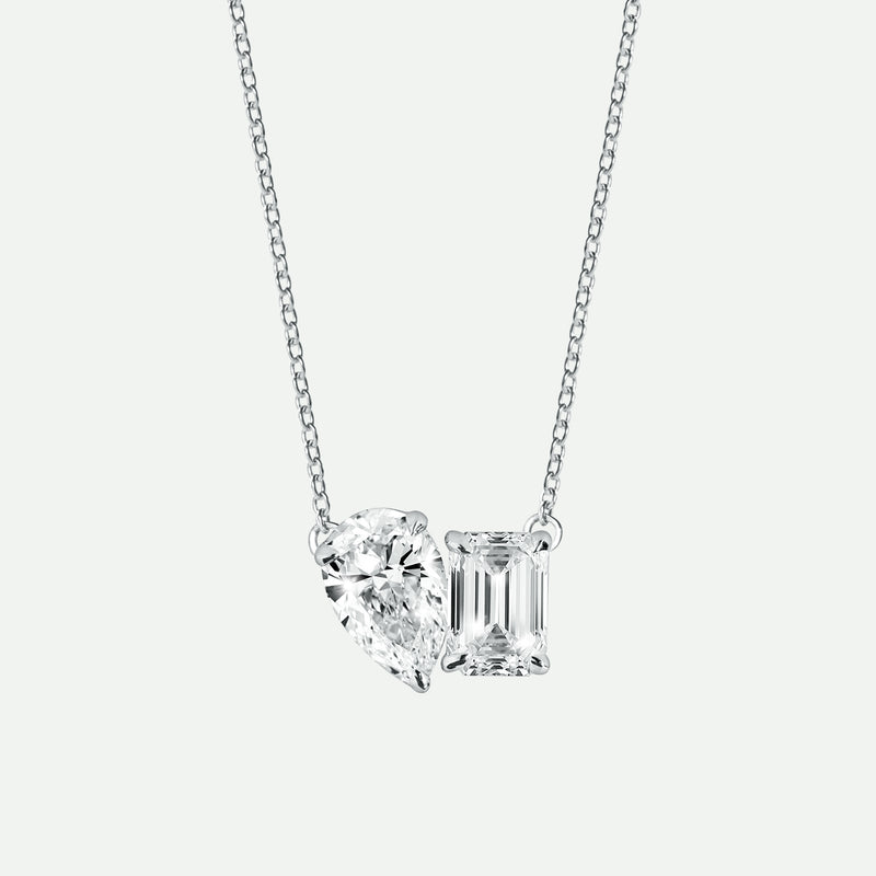 Elise Necklace | 9ct White Gold 1.5ct tw Lab Grown Diamond Toi Et Moi Necklace