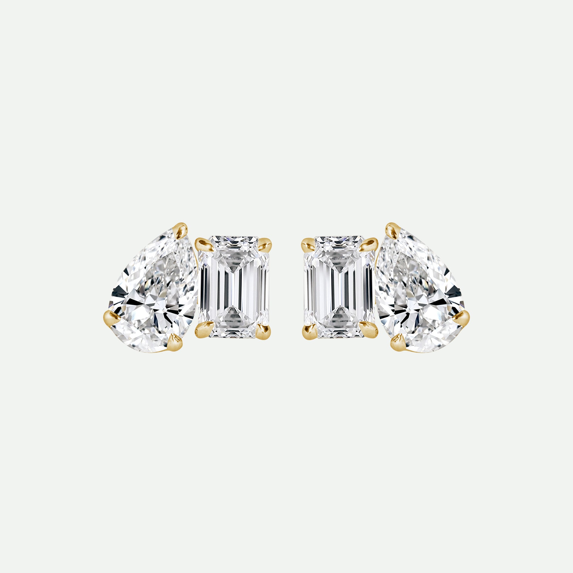 Elise Earring | 9ct Yellow Gold 0.80ct tw Lab Grown Diamond Toi Et Moi Stud Earrings