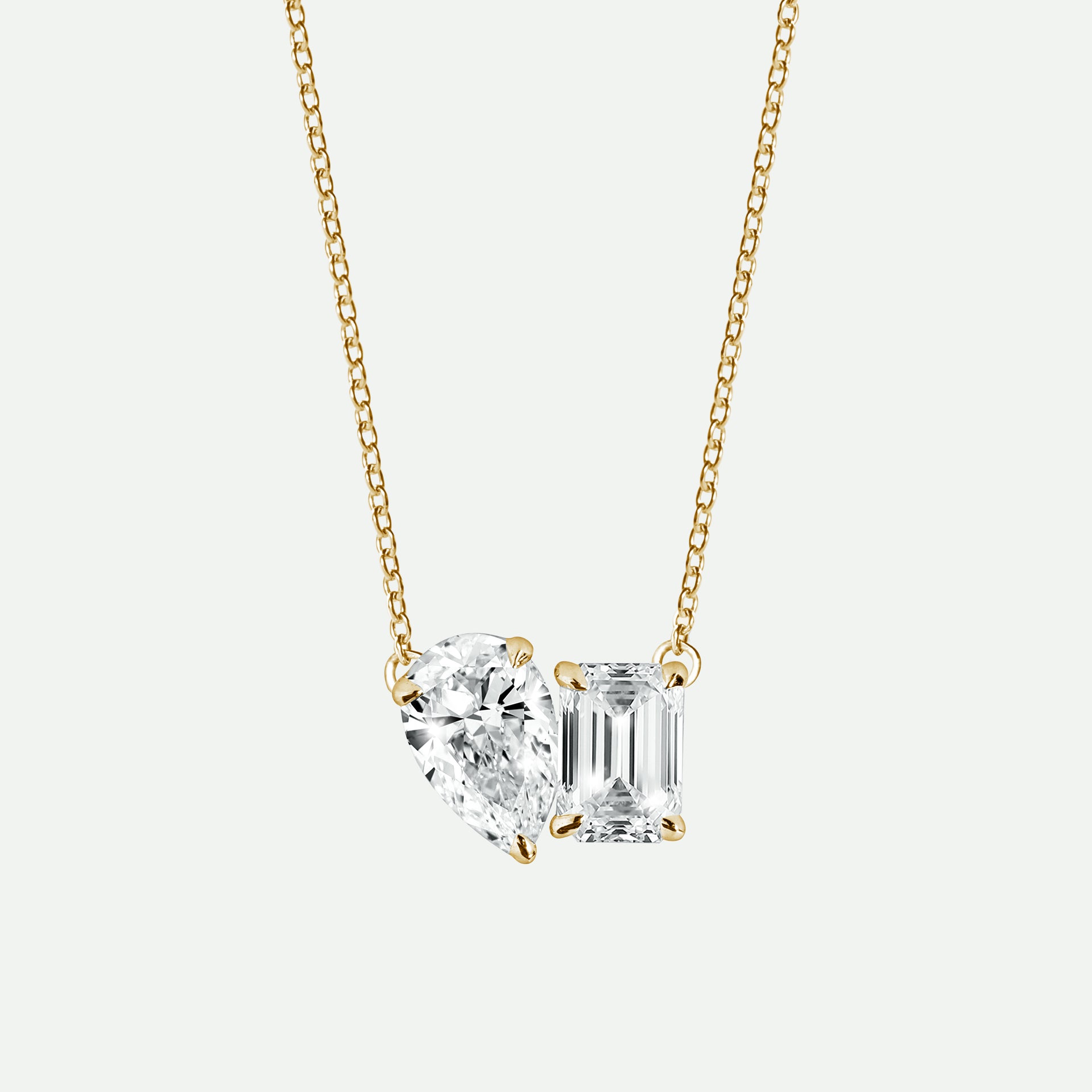 Elise Necklace | 9ct Yellow Gold 1.5ct tw Lab Grown Diamond Toi Et Moi Necklace