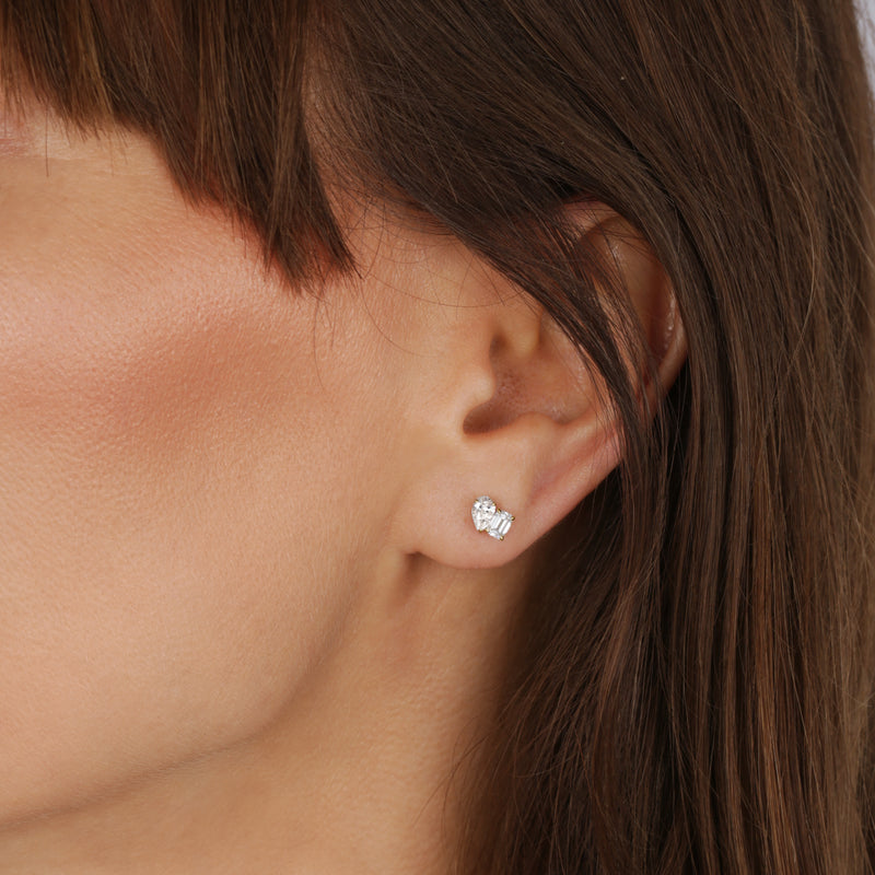 Elise Earring | 9ct Yellow Gold 0.80ct tw Lab Grown Diamond Toi Et Moi Stud Earrings
