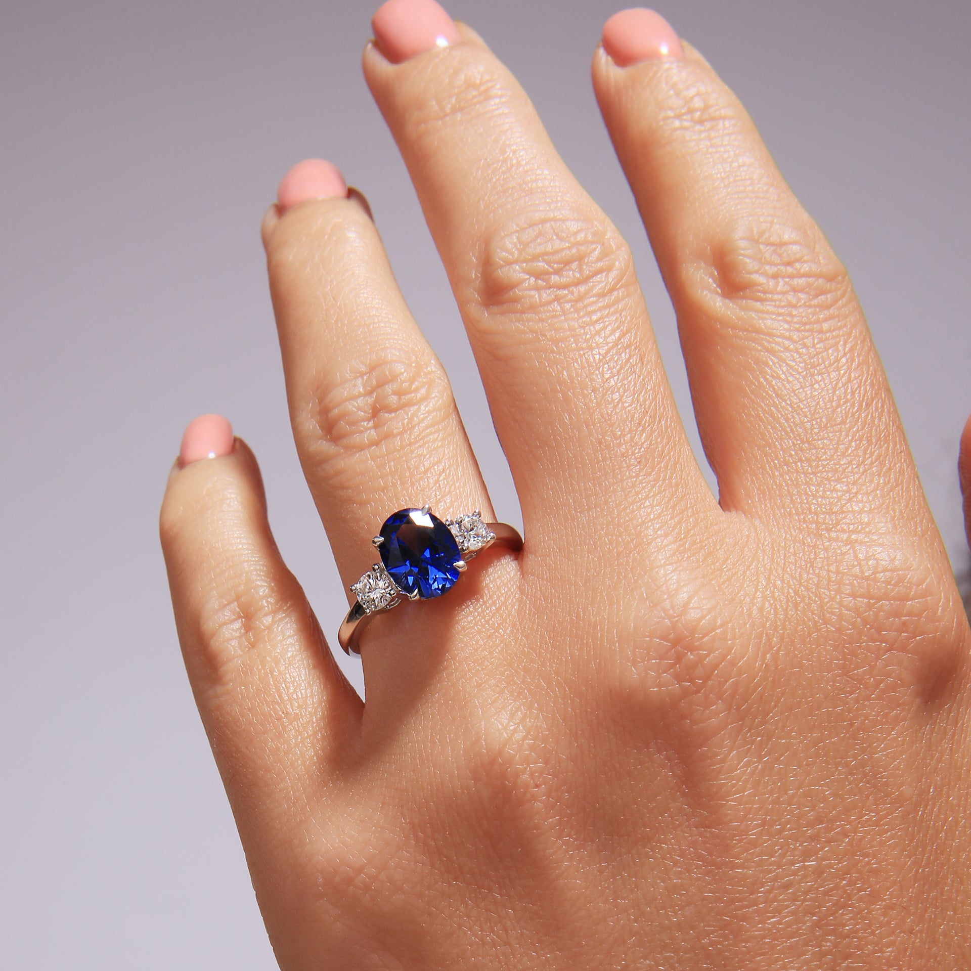 Ellison | 9ct White Gold 0.33ct tw Lab Grown Diamond and Created Sapphire Ring