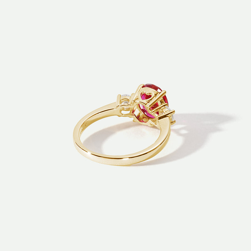 Ellison | 9ct Yellow Gold 0.33ct tw Lab Grown Diamond and Created Ruby Ring