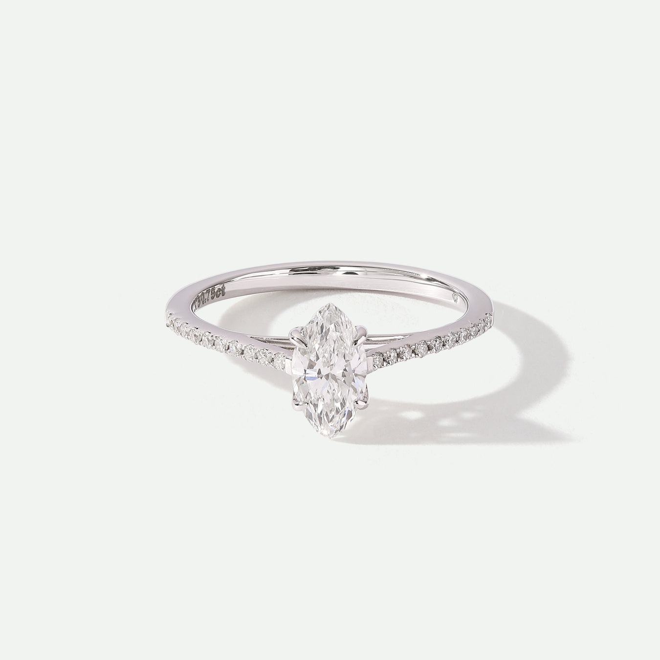 Lab Grown Marquise Diamond ring with a pave band