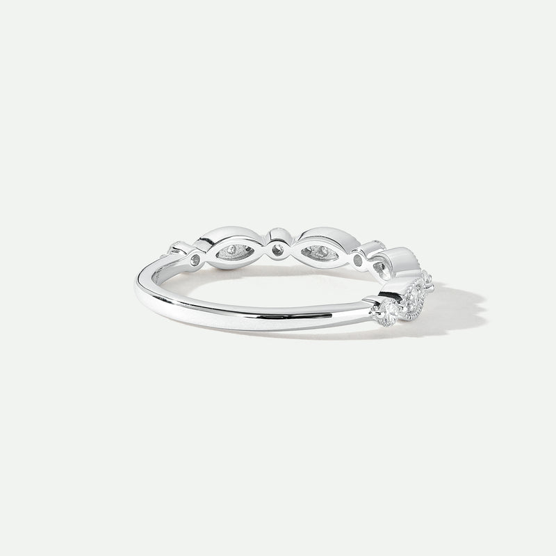 Florence | 18ct White Gold 0.25ct tw Lab Grown Diamond Milgrain Vintage Band Ring
