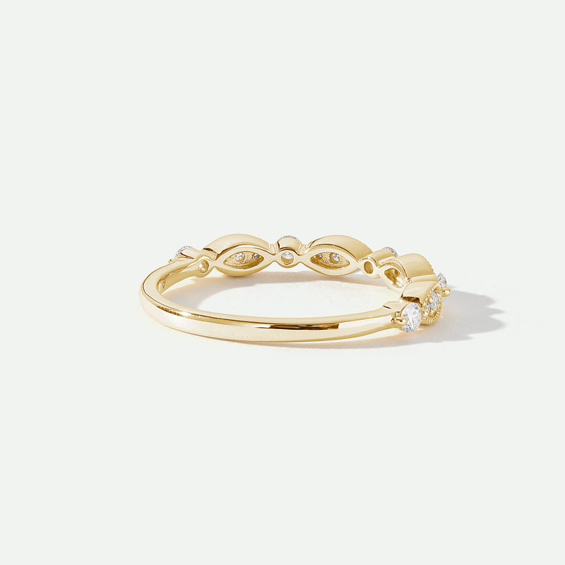 Florence | 18ct Yellow Gold 0.25ct tw Lab Grown Diamond Milgrain Vintage Band Ring